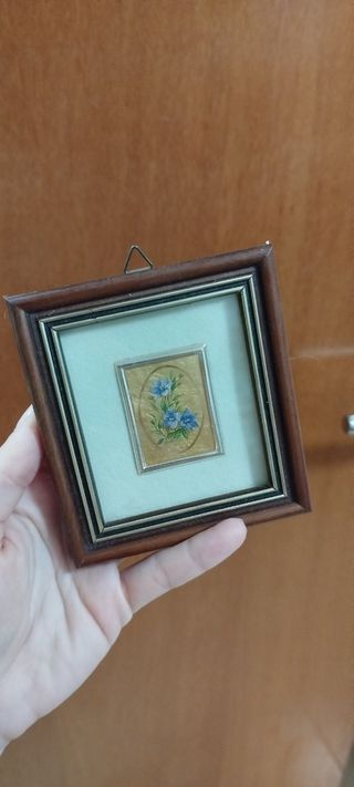 Cuadro Flores Oro - Cromolitografía