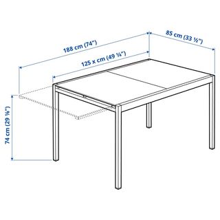 Tavolo GLIVARP IKEA - Trasparente 125/188x85 cm