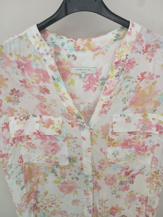 Camisa Cortefiel floral M cómo nueva
