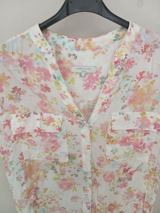 Camisa Cortefiel floral M cómo nueva