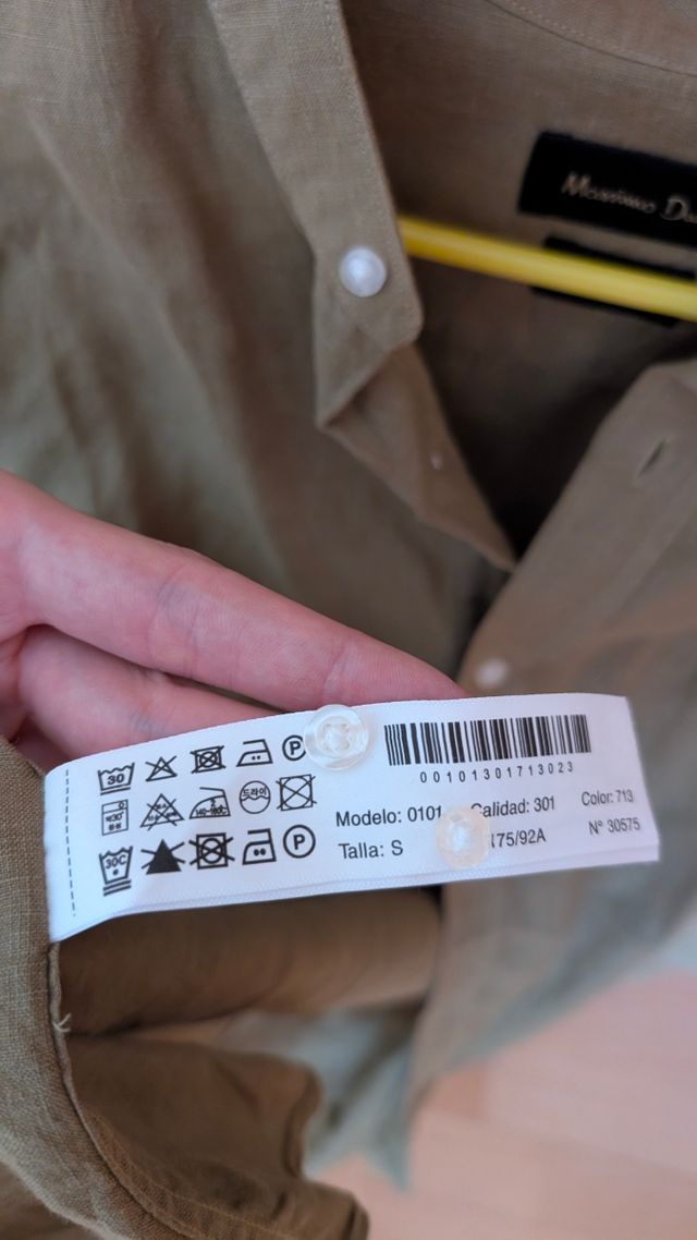 Camisa 100% lino Massimo Dutti verde oliva