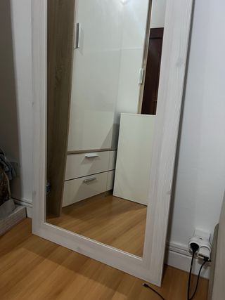 Espejo madera blanco - 1 ud.