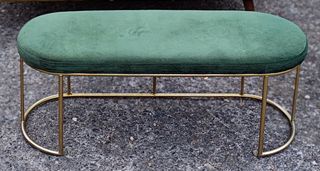 Banco terciopelo verde y metal dorado – Maisons du