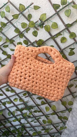 Bolso crochet color naranja