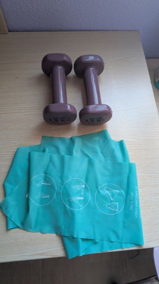 Esterilla yoga + mancuernas