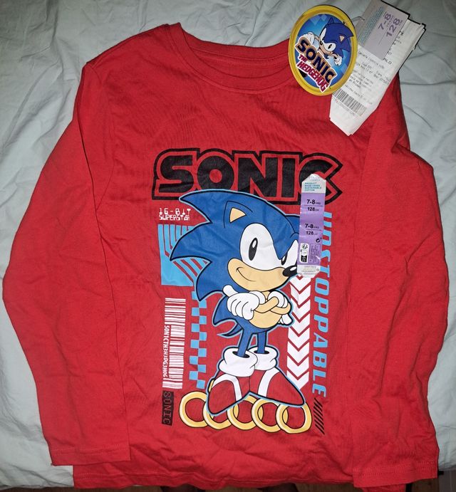 Camisetas Sonic y Super Mario 7-8 años