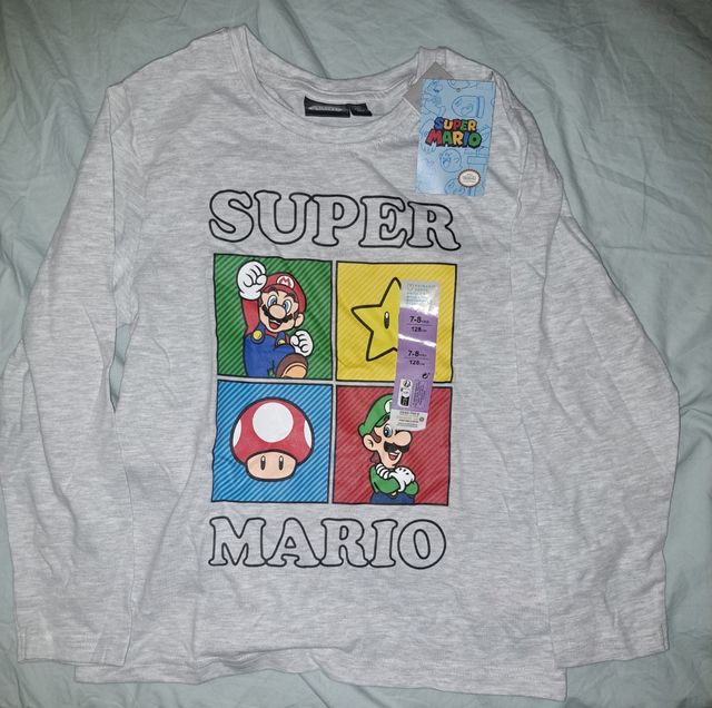 Camisetas Sonic y Super Mario 7-8 años