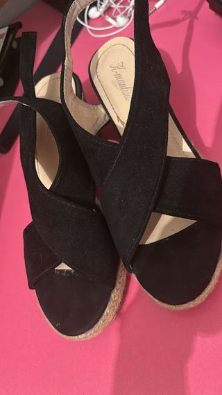 Zapatos cuña Hf-manlisu negros