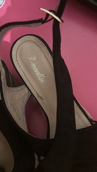 Zapatos cuña Hf-manlisu negros