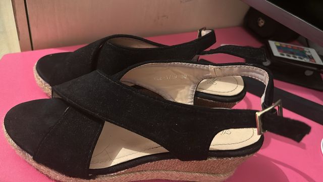 Zapatos cuña Hf-manlisu negros