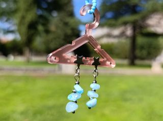 Pendientes mil estrellas de acero-piedras azules.