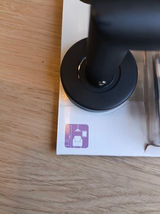 Juego manillas con roseta, acero inox negro mat