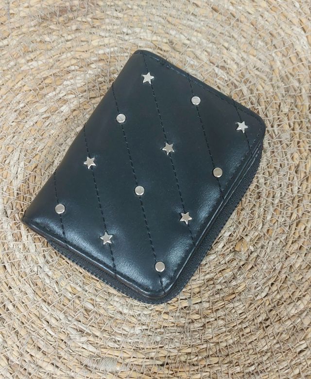 Monedero negro mujer - estrellas