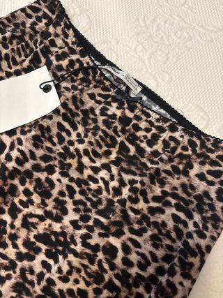 Falda lencera leopardo larga, tela fina