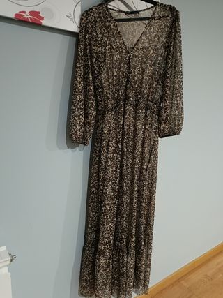Vestido Pull&Bear estampado marrón