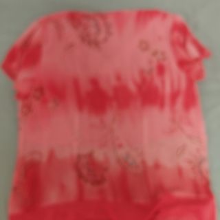 Blusa gasa manga corta roja y rosa 