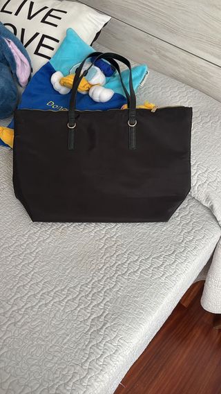 Bolso negro PARFOIS, marron MANGO