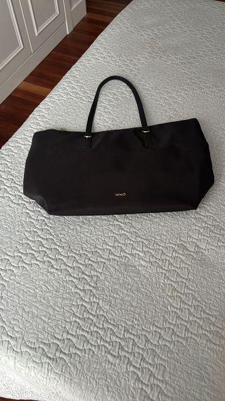 Bolso negro PARFOIS, marron MANGO