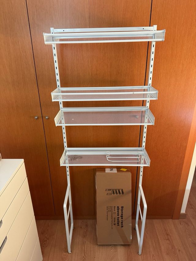 Estantería baño / lavadora metal blanco.