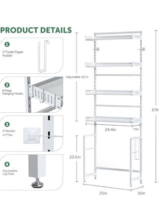 Estantería baño / lavadora metal blanco.