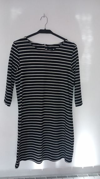 Vestido rayas Only negro