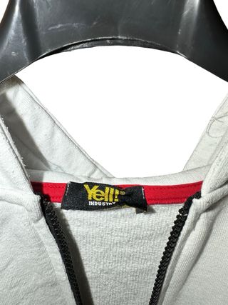 Felpa Yell con zip e cappuccio bianca taglia 2XL