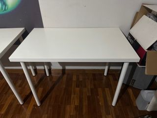Mesa escritorio blanca - metal y madera