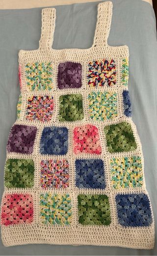 Vestido a crochet multicolor