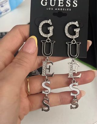 Pendientes Guess - Plata y Negro