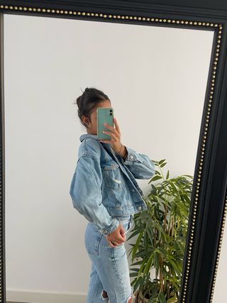 Chaqueta vaquera cropped azul XS