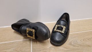 Zapatos fallero niño - negros y dorados