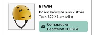 Casco bici niño Btwin 520 XS amarillo