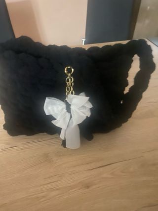 Borsa a uncinetto nera