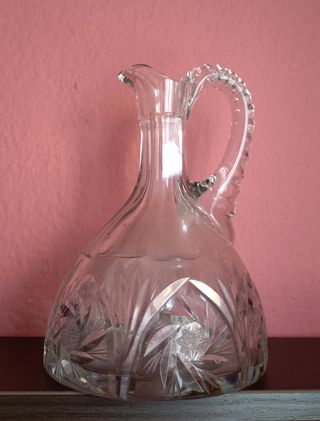 Jarra cristal tallado antigua