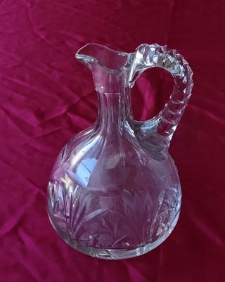 Jarra cristal tallado antigua