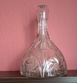 Jarra cristal tallado antigua