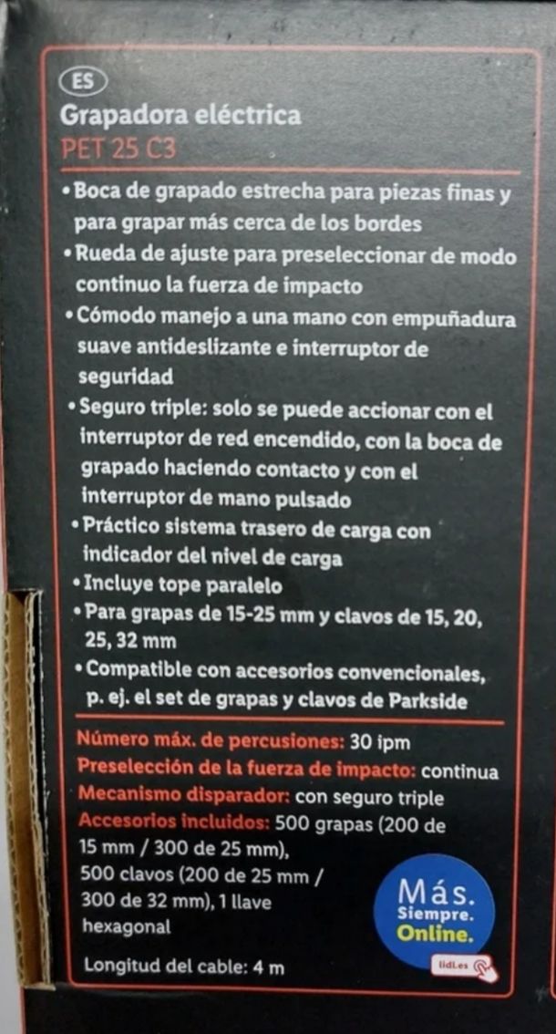 Grapadora , clavadora eléctrica Parkside