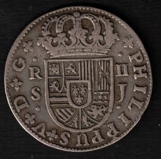 2 reales Felipe V 1722 Sevilla MBC