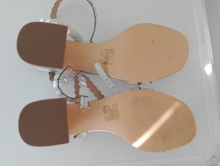 Lote top lentejuelas plateado + zapatos+bolso 