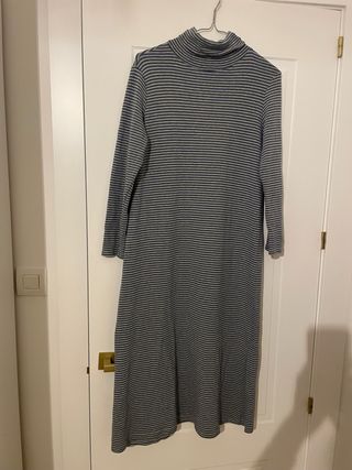 Vestido rayas azul gris - Largo