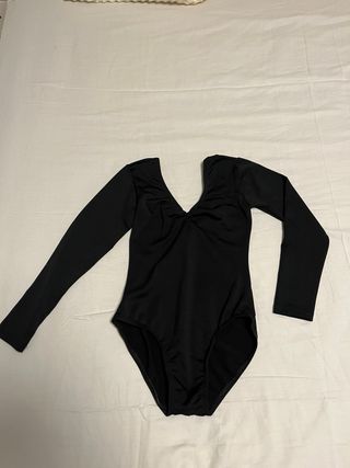 Maillot danza negro manga larga