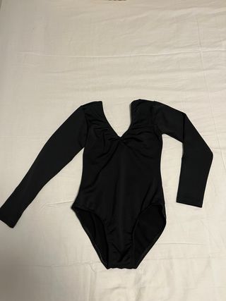Maillot danza negro manga larga