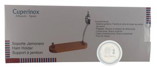 Jamonero de madera con cuchillo