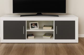 Mueble TV blanco y gris