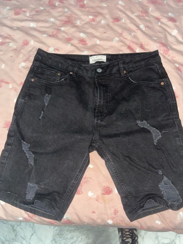 Shorts negros Pull&Bear rotos