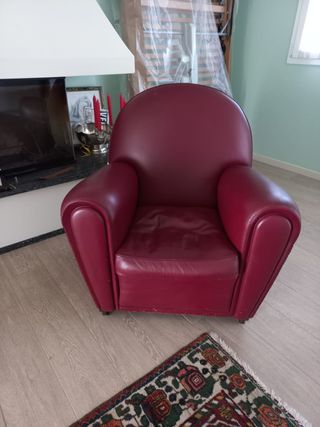 Poltrona Frau vintage in pelle rossa