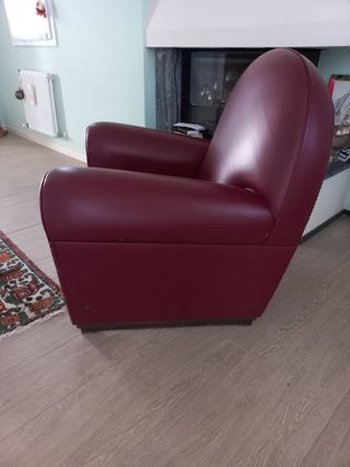 Poltrona Frau vintage in pelle rossa