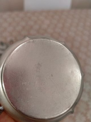 Servizio da caffè in peltro e porcellana