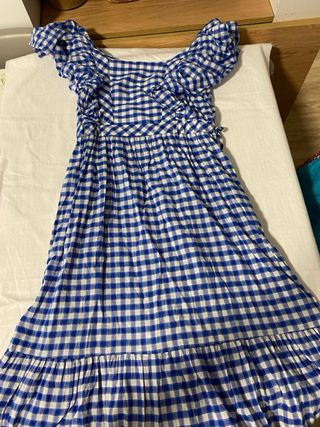 Vestido vichy azul y blanco - Talla 11-12