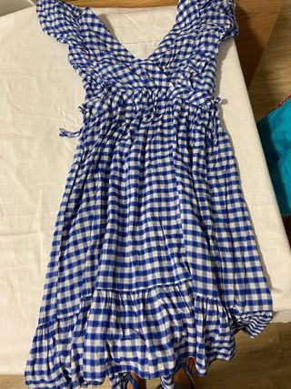 Vestido vichy azul y blanco - Talla 11-12